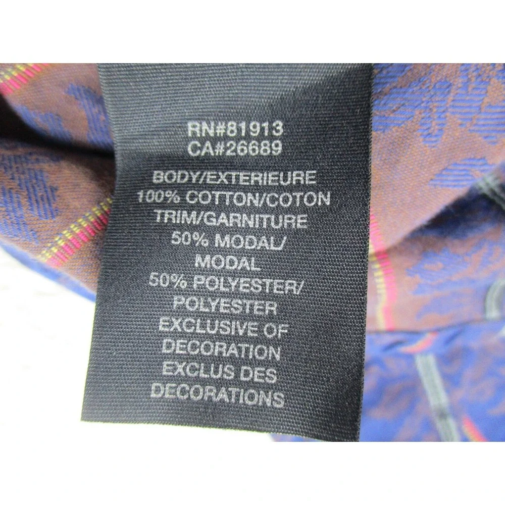Robert Graham Dress Shirt Mens Large Floral Striped Blue Geometric‎ Button Front